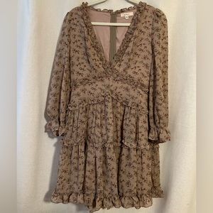 Floral Long Sleeve Mini Dress